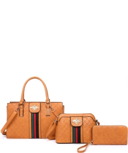 3 in 1 Bee Fashion Handbag Set RYXM21163 MUSTARD